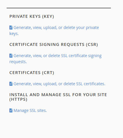 cPanel CSR